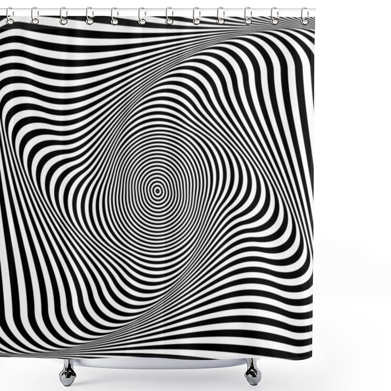 Personality  Torsion Illusion. Abstract Op Art Background. Shower Curtains