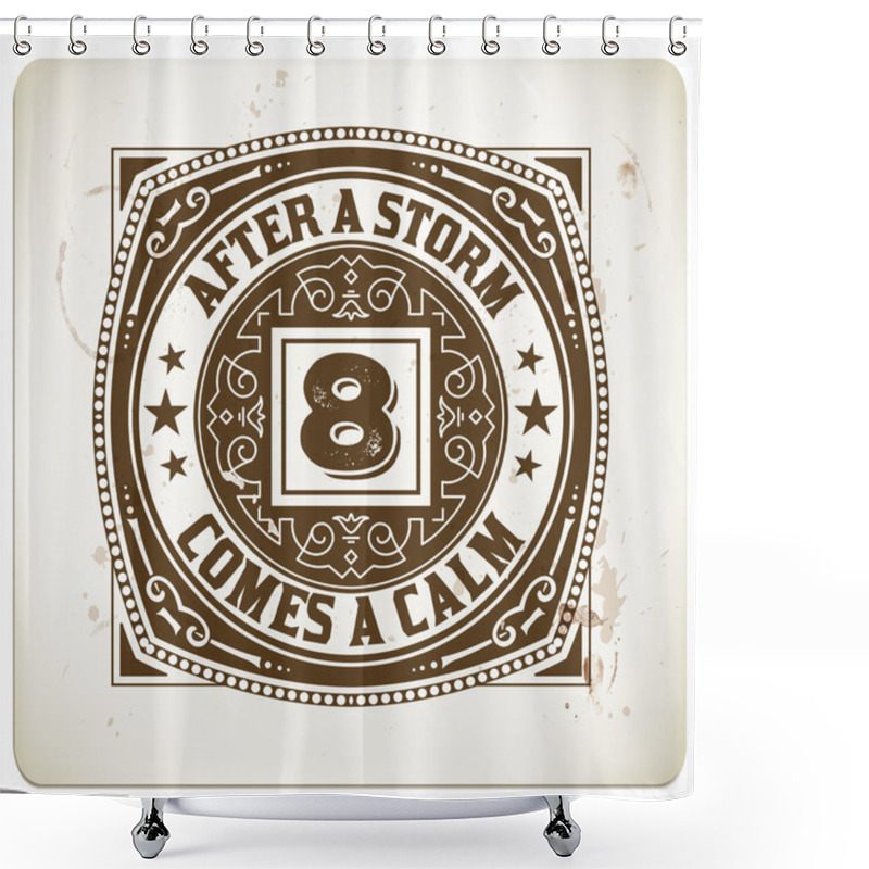 Personality  Retro Stamp. Coffee Drops Details. Elements Organized By Layers. Shower Curtains