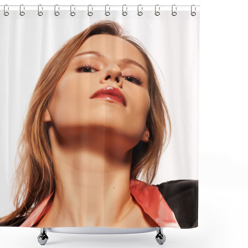 Personality  Arrogant Young Woman Looking Down On You Shower Curtains