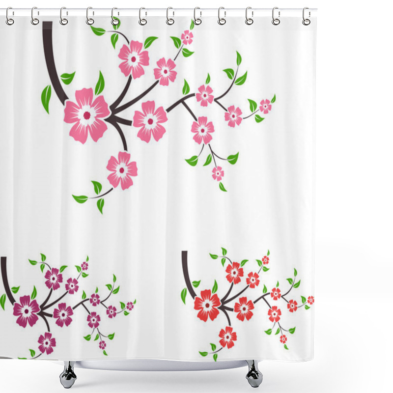 Personality  Branches Of Sakura. Shower Curtains