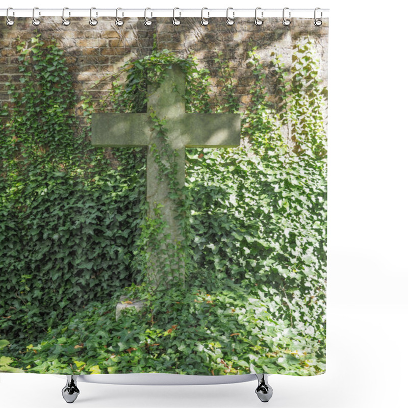 Personality  Tombs And Crosses At Goth Cemetery Shower Curtains