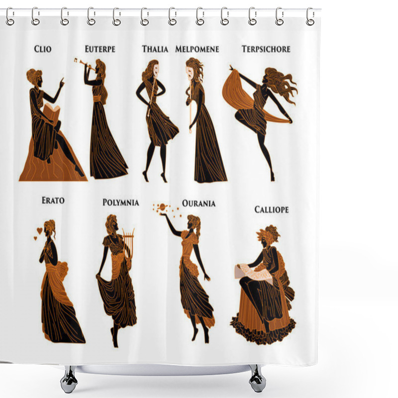 Personality  Greek Mythology Muses Clio, Euterpe, Thalia, Melpomene, Terpsichore, Erato, Polymnia, Ourania And Calliope,  Shower Curtains