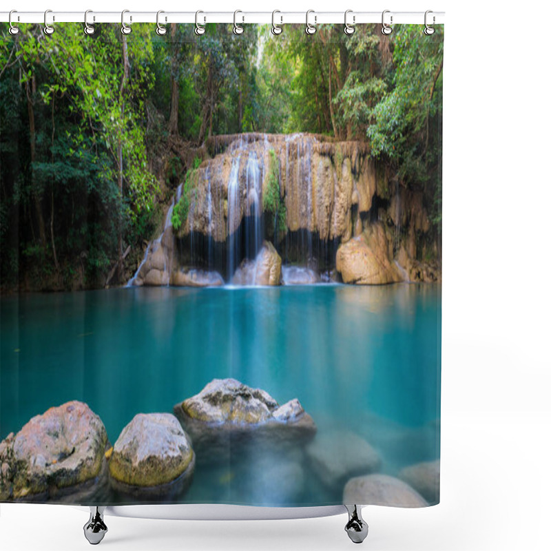 Personality  Erawan Waterfall, Kanchanaburi, Thailand  Shower Curtains