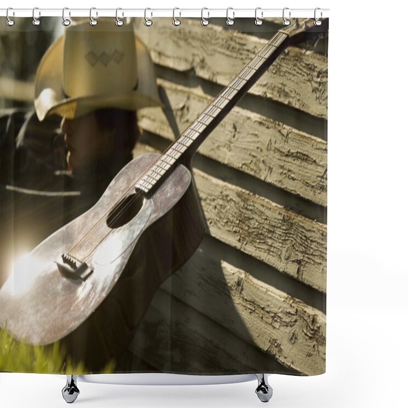 Personality  Cowboy And His Guitar Shower Curtains