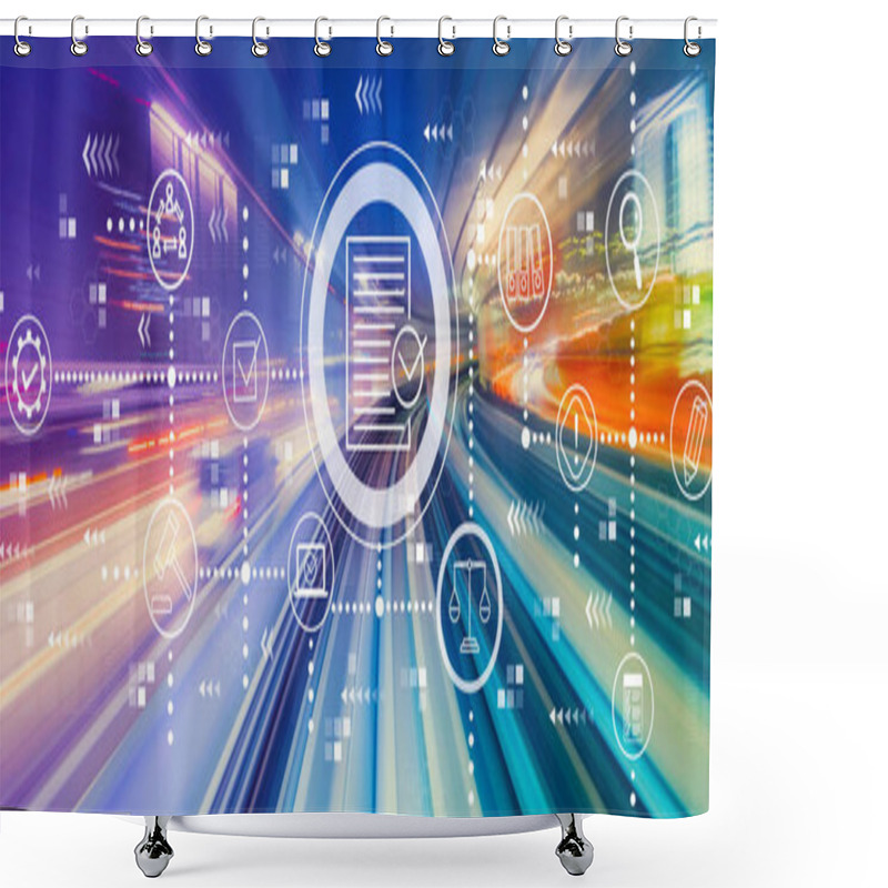 Personality  Compliance Theme With High Speed Motion Blur Shower Curtains