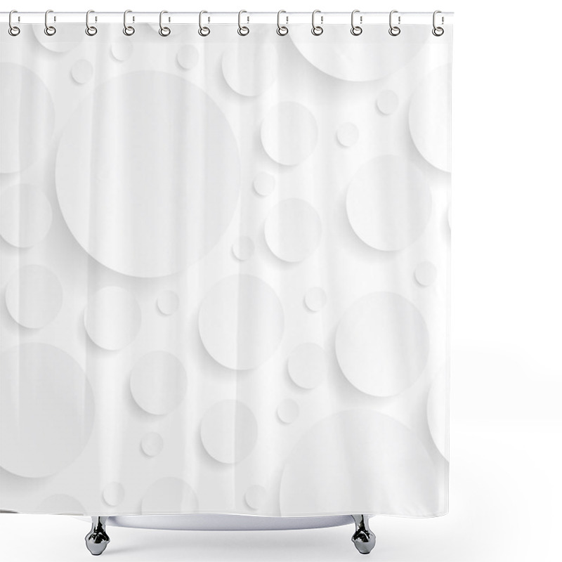 Personality  Seamless Background With White Circles Shower Curtains