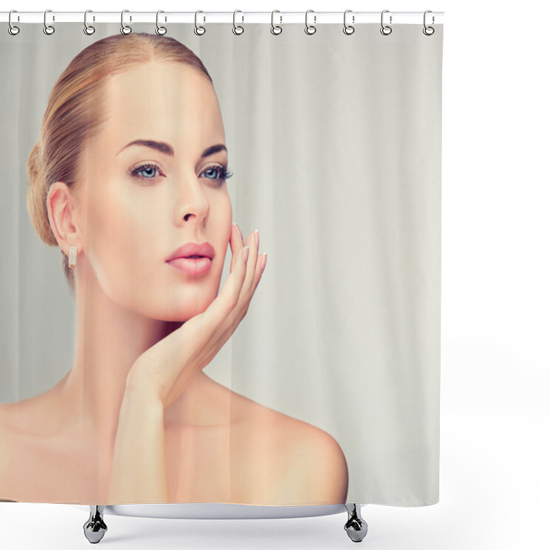 Personality  Beautiful  Woman With Clean Fresh Skin Shower Curtains