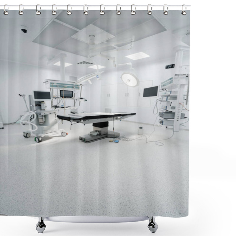 Personality  Empty Operating Room In A Hospital Interior Of An Operating Room In Clinic With Modern Medical Equipment Shower Curtains