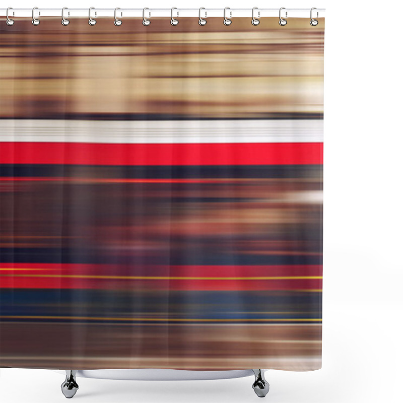 Personality  Blurred Defocused Subway Train In Motion As Abstract Urban Backg Shower Curtains