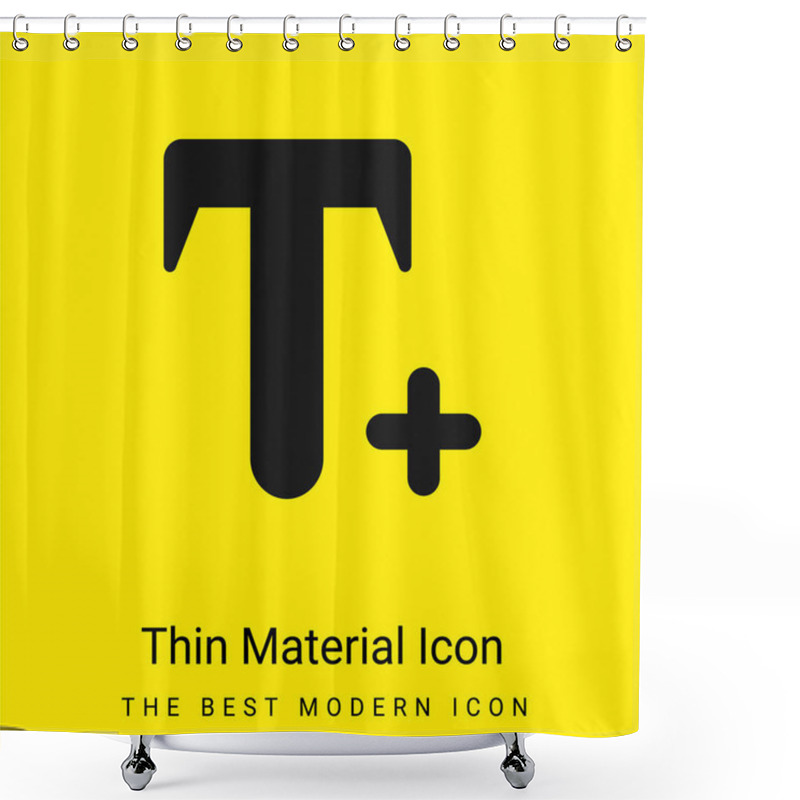 Personality  Add Text Minimal Bright Yellow Material Icon Shower Curtains