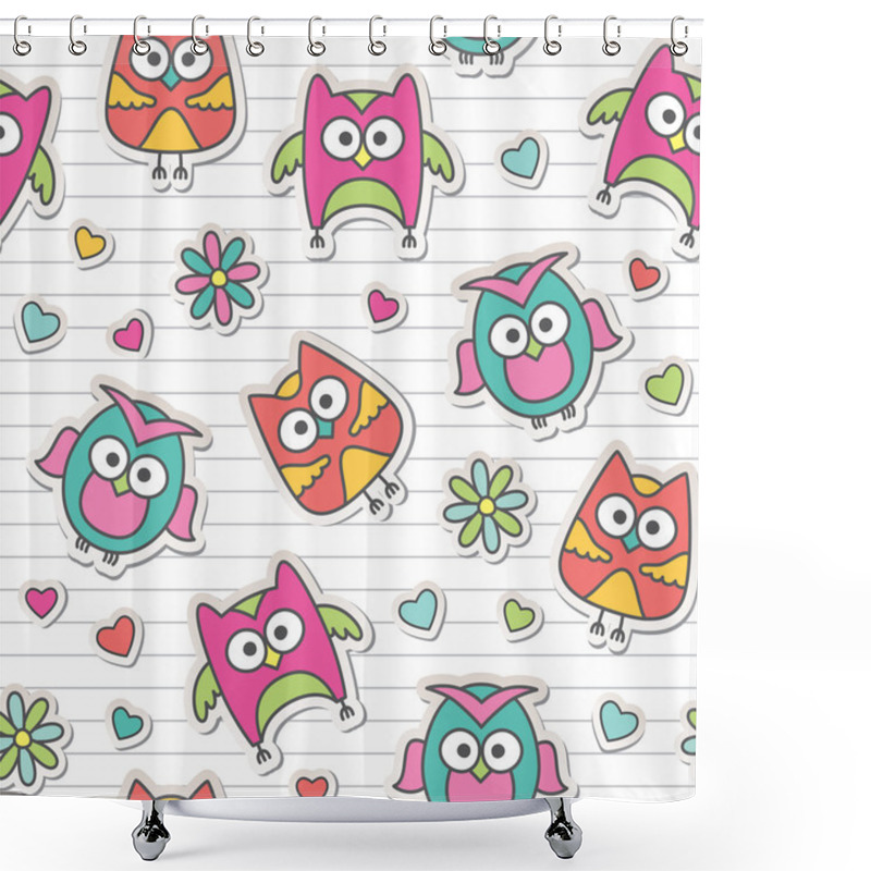 Personality  Pattern With Cartoon Owls Shower Curtains