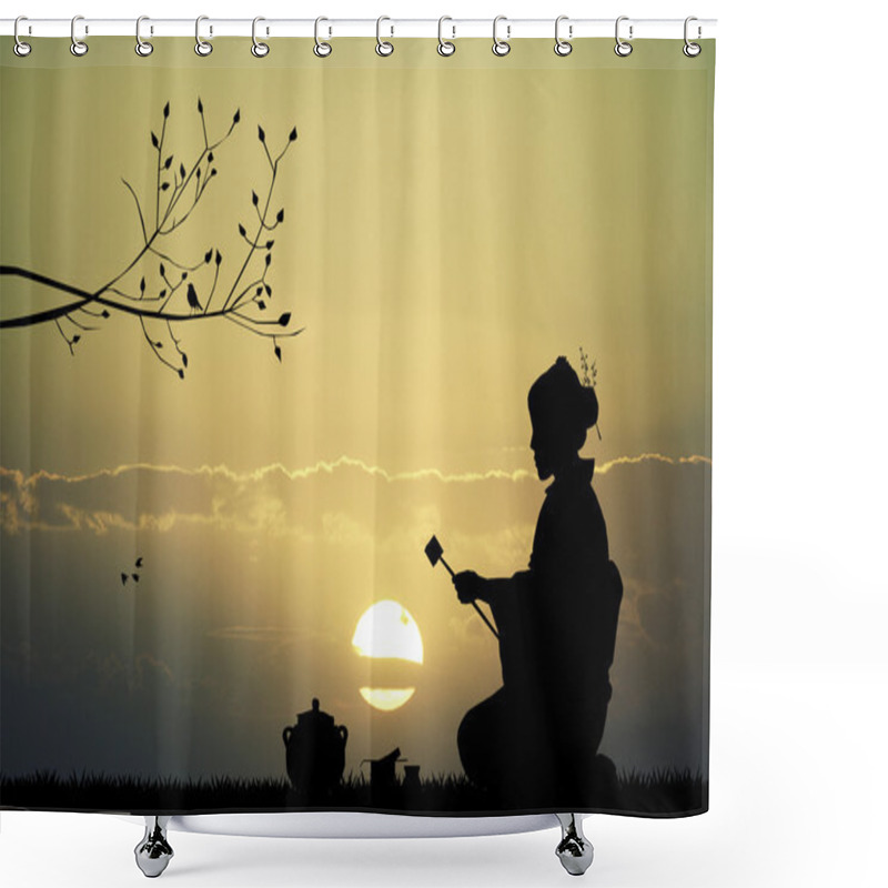 Personality  Japanese Tea Ceremony Shower Curtains