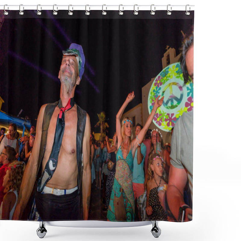 Personality  Fiesta Flowerpower, Sant Francesc Xavier, Formentera, Balearic Islands, Spain Shower Curtains