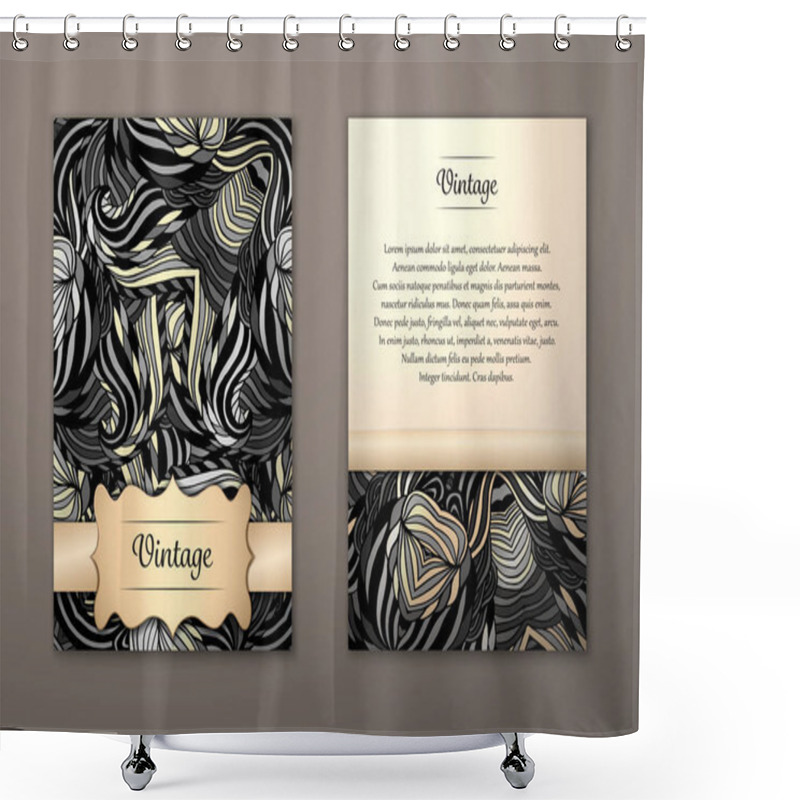 Personality  Card With Tribal Abstract Pattern Shower Curtains