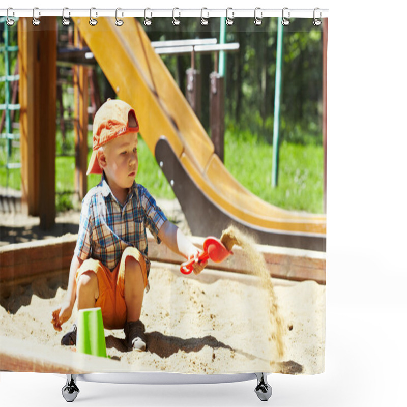 Personality  Child On Playground Shower Curtains