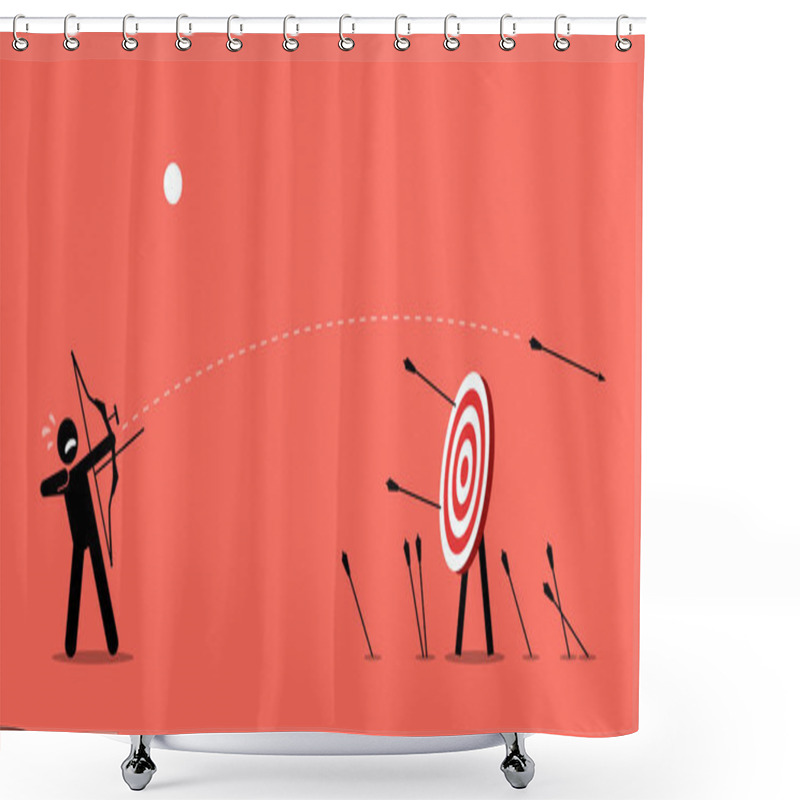 Personality  Failing To Hit The Target. Shower Curtains