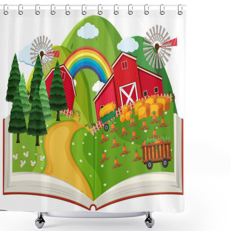 Personality  A Farming Pop Up Book  Shower Curtains