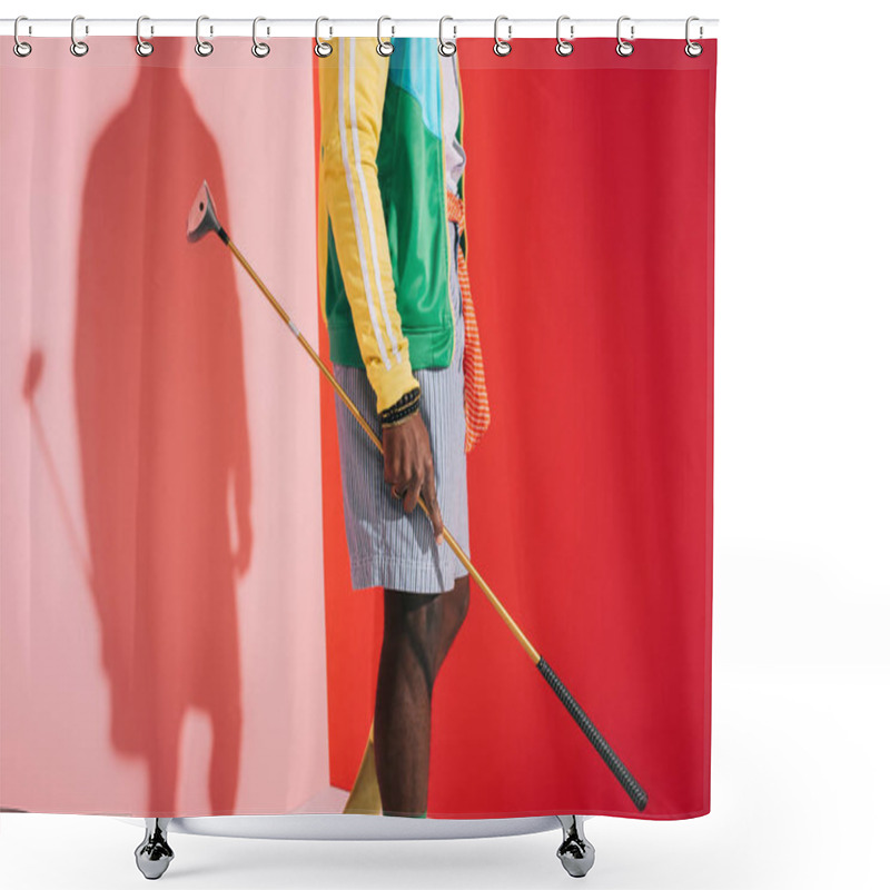 Personality  Stylish Man With Golf Club Shower Curtains