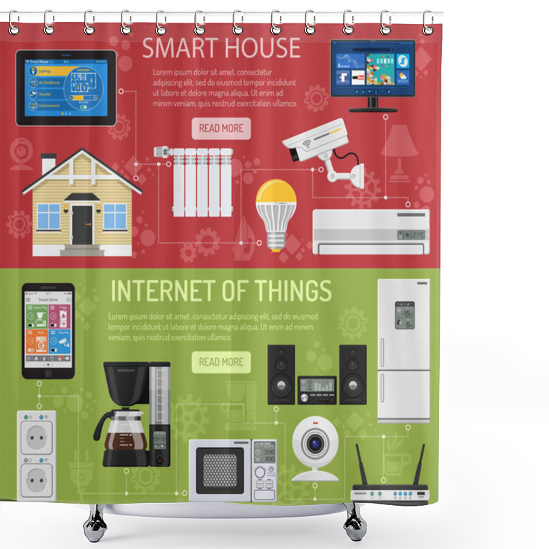 Personality  Smart House And Internet Of Things Shower Curtains