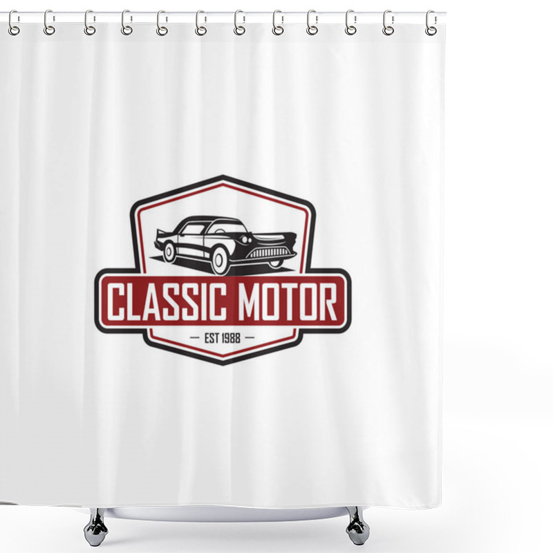 Personality  Illustration Classic Car Logo Template Shower Curtains