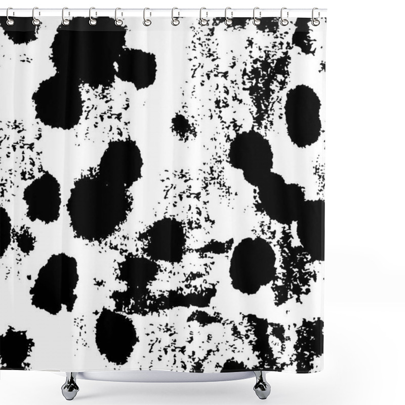 Personality  Vector Black And White Ink Seamless Pattern Shower Curtains