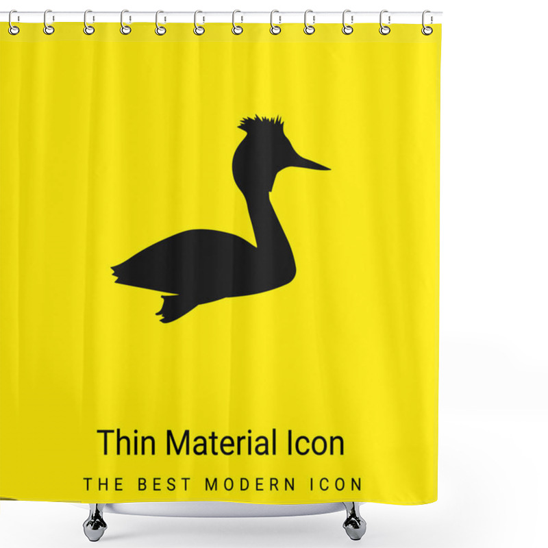 Personality  Bird Grebe Shape Minimal Bright Yellow Material Icon Shower Curtains