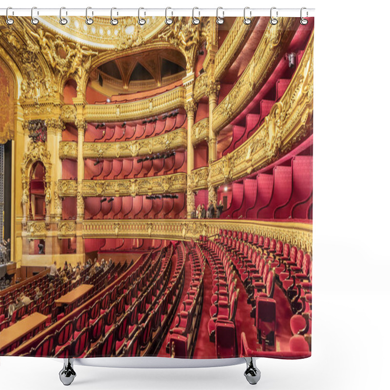 Personality  Paris, France - March 17, 2018: Auditorium Inside Of The Palais Garnier (Opera Garnier) In Paris, France. It Was Originally Called The Salle Des Capucines. Was Built From 1861 To 1875 For The Paris Opera. Shower Curtains