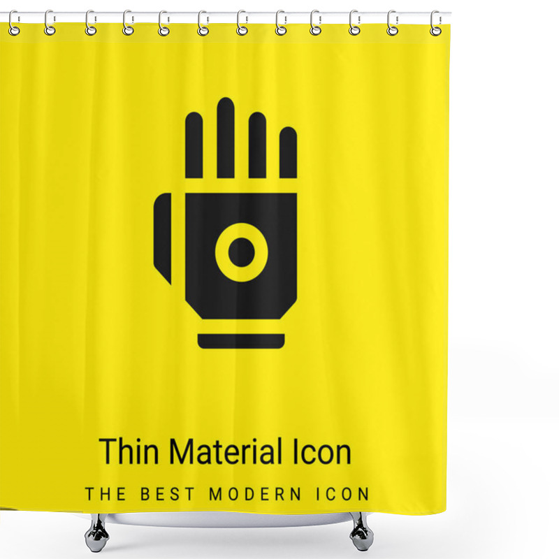 Personality  Bionic Hand Minimal Bright Yellow Material Icon Shower Curtains