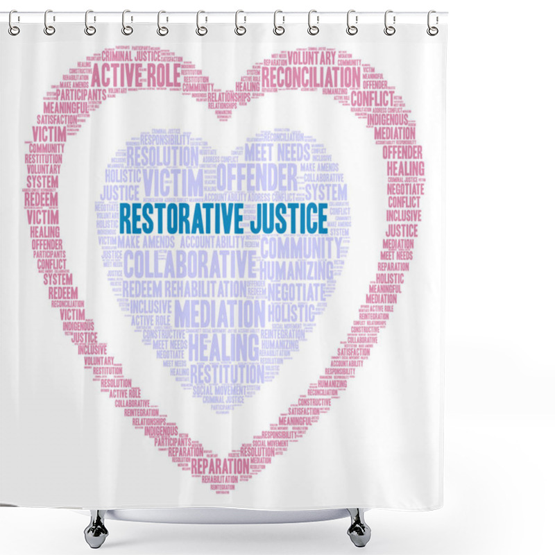 Personality  Restorative Justice Word Cloud Shower Curtains