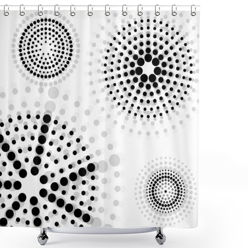 Personality  Abstract Background With Dotted Circles. Dots In Circular Form. Vector Design Backdrop Shower Curtains