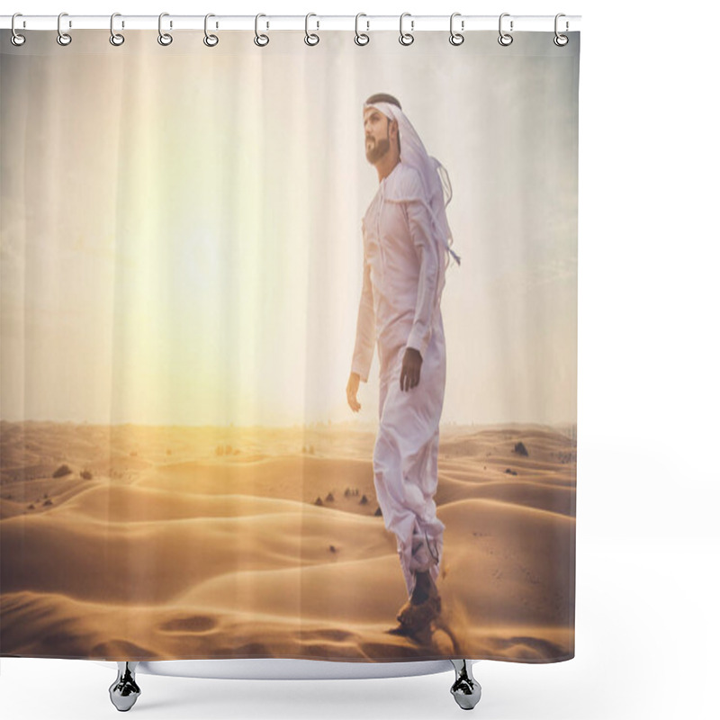 Personality  Arabian Man In Desert Shower Curtains