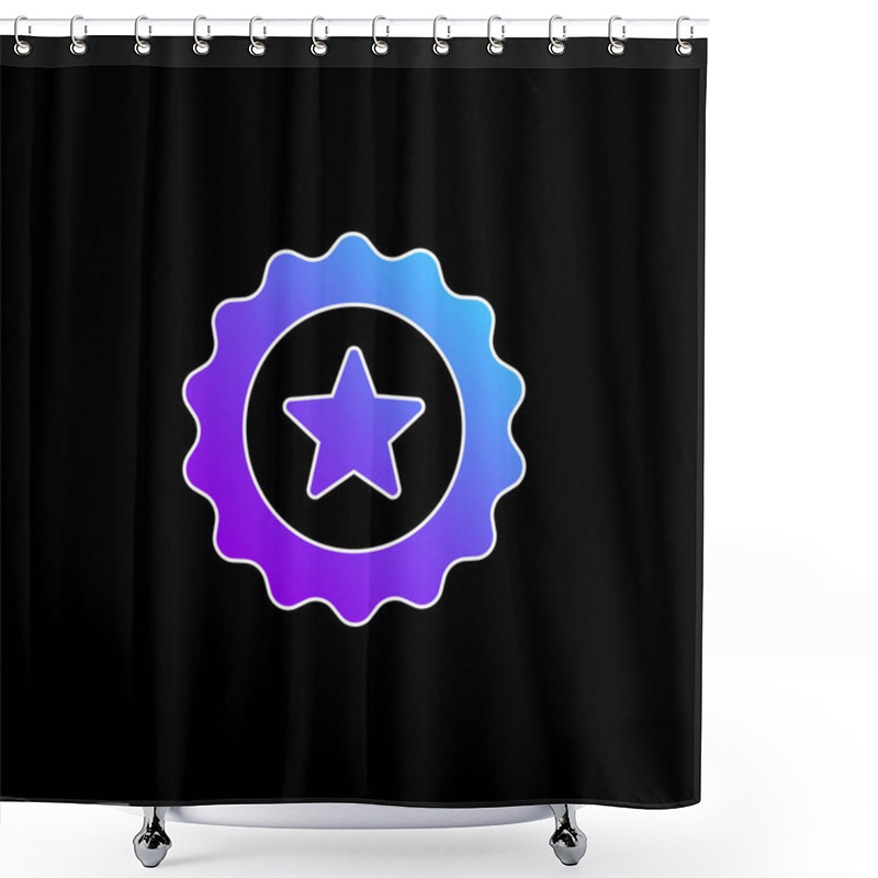 Personality  Badge Blue Gradient Vector Icon Shower Curtains