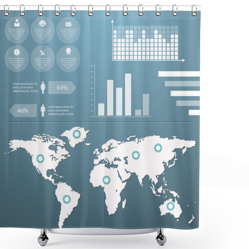 Personality   Infographic Elements, Vector Illustration Shower Curtains