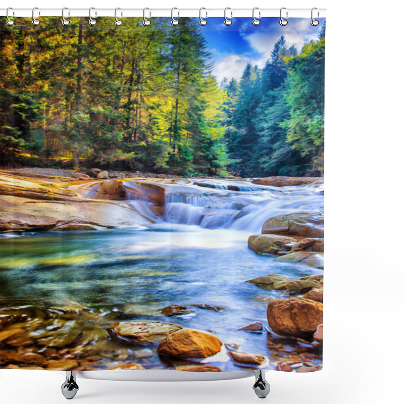 Personality  Beautiful Waterfall In The Forest Shower Curtains