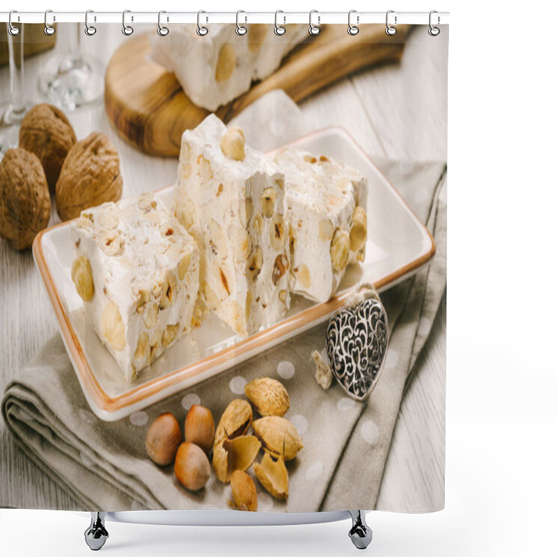 Personality  Nougat With Honey And Hazelnuts Shower Curtains