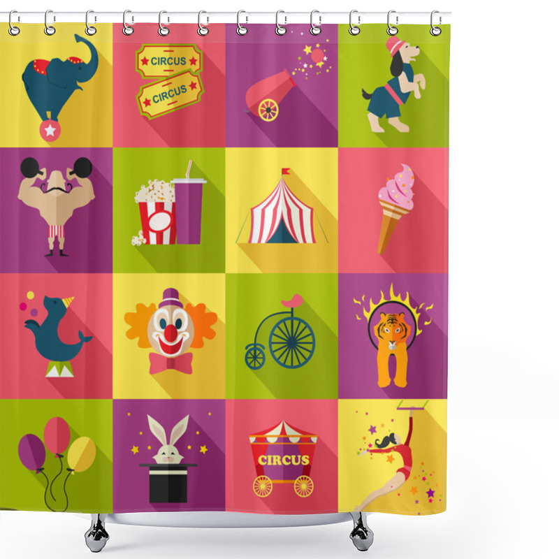 Personality  Circus Entertainment Icons Shower Curtains