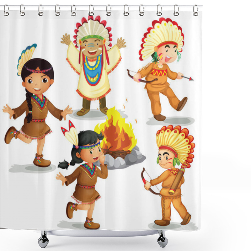 Personality  Indians Shower Curtains