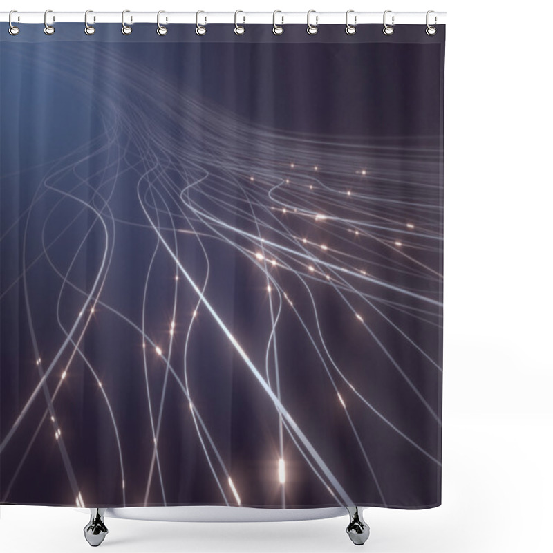 Personality  Optical Fiber Abstract Shower Curtains