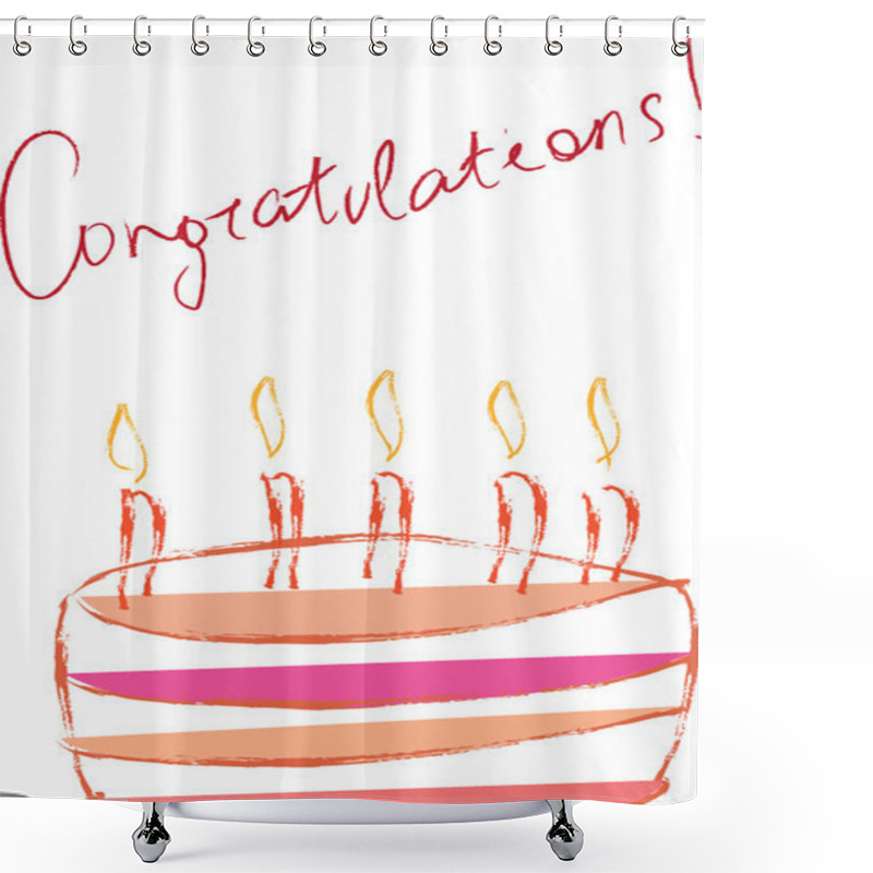 Personality  Congratulations Cake Shower Curtains