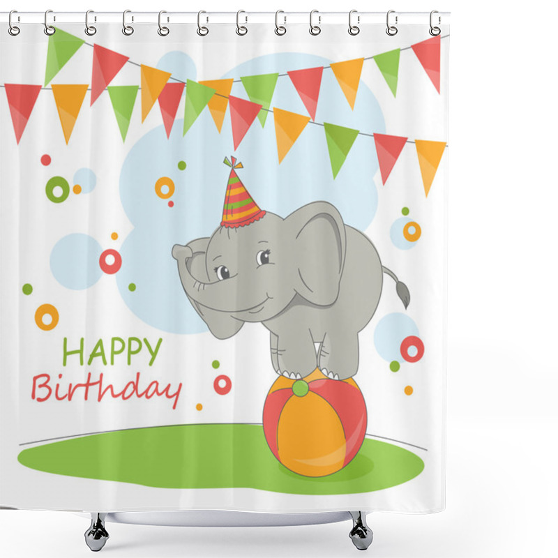 Personality  Happy Birthday Card Shower Curtains