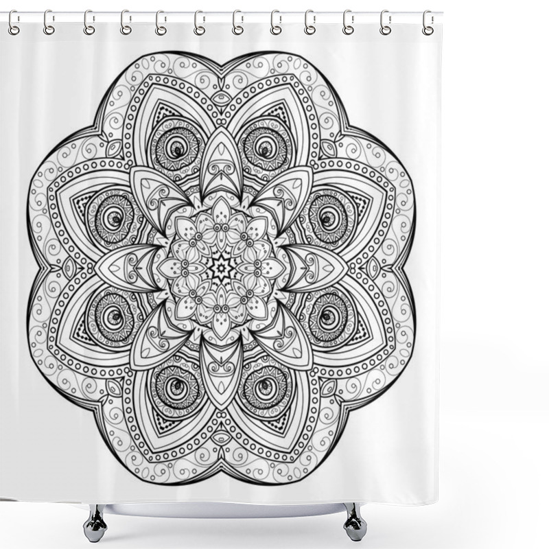 Personality  Beautiful Deco Black Mandala Shower Curtains