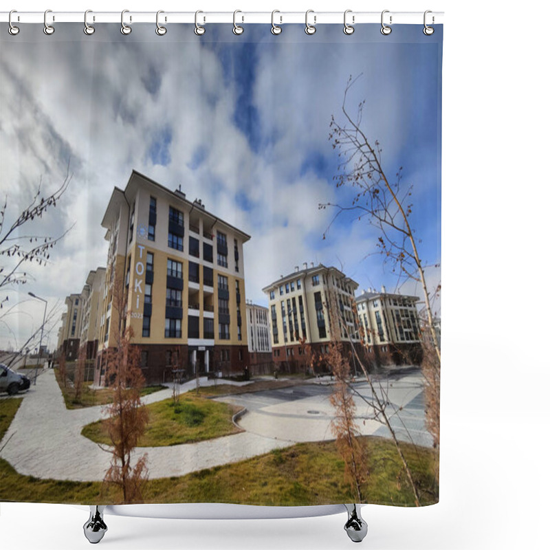 Personality  Ankara, Turkiye, December 2, 2024, Turkey's TOK 2023 Projects Showcase Modern, Affordable Housing: A Commitment To Urban Development, Community Living, And Architectural Simplicity Across The Nation. Shower Curtains