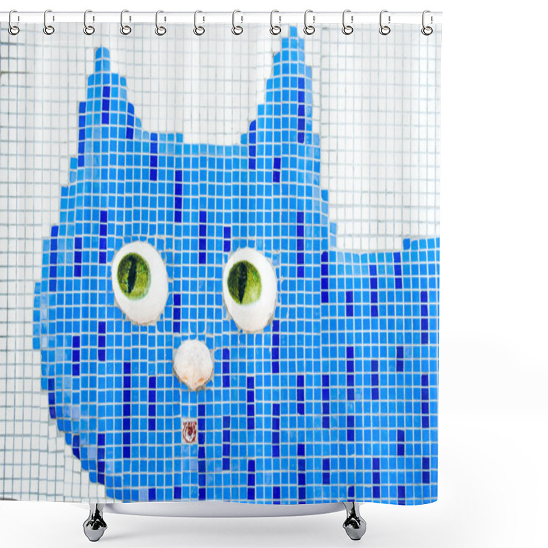 Personality  Cat Of Ceramic Tiles Shower Curtains