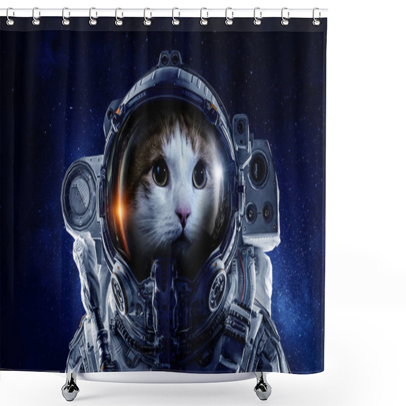 Personality  First Trip To Space. Mixed Media Shower Curtains