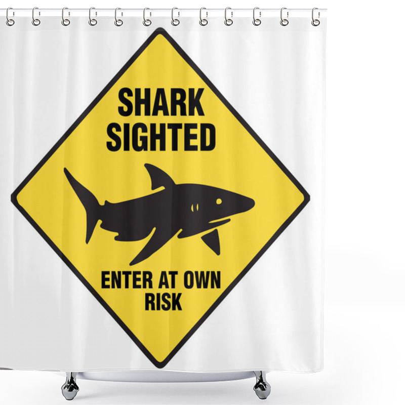 Personality  Shark Vector Warning Signs Danger Shower Curtains