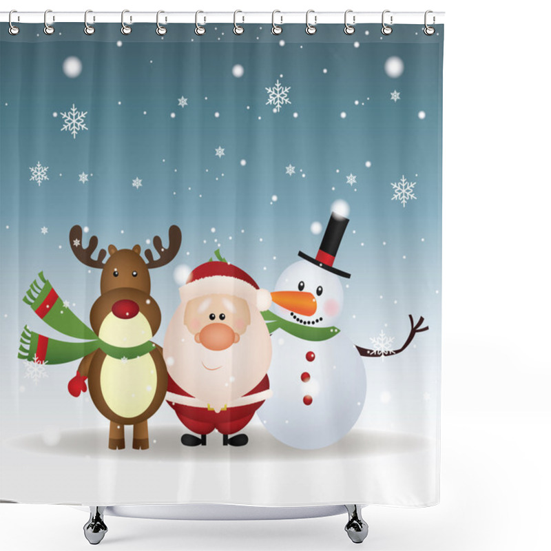 Personality  Christmas Shower Curtains