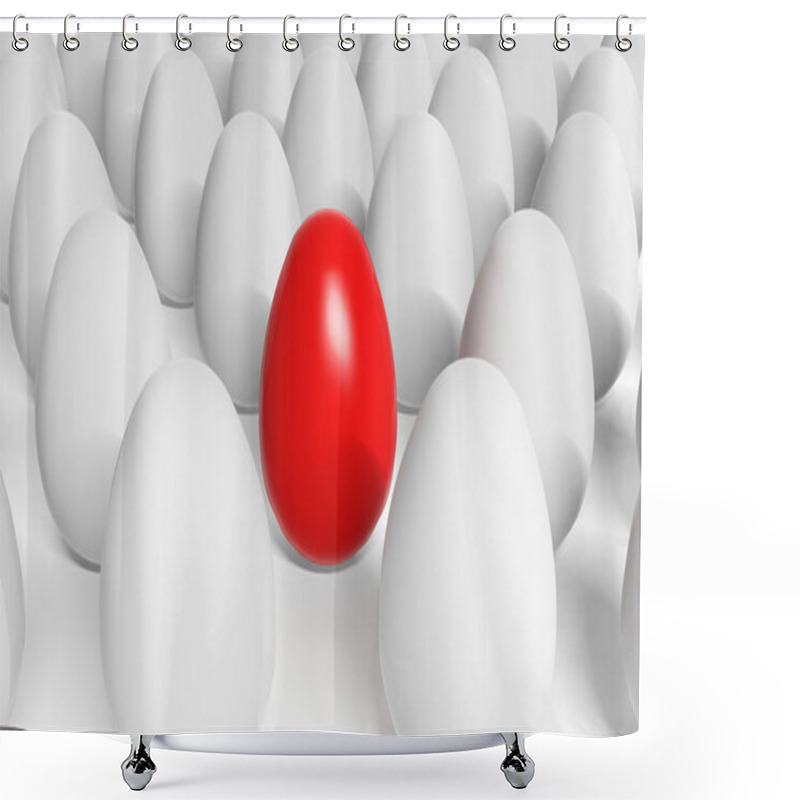 Personality  Red Easter Egg Among White Eggs Shower Curtains