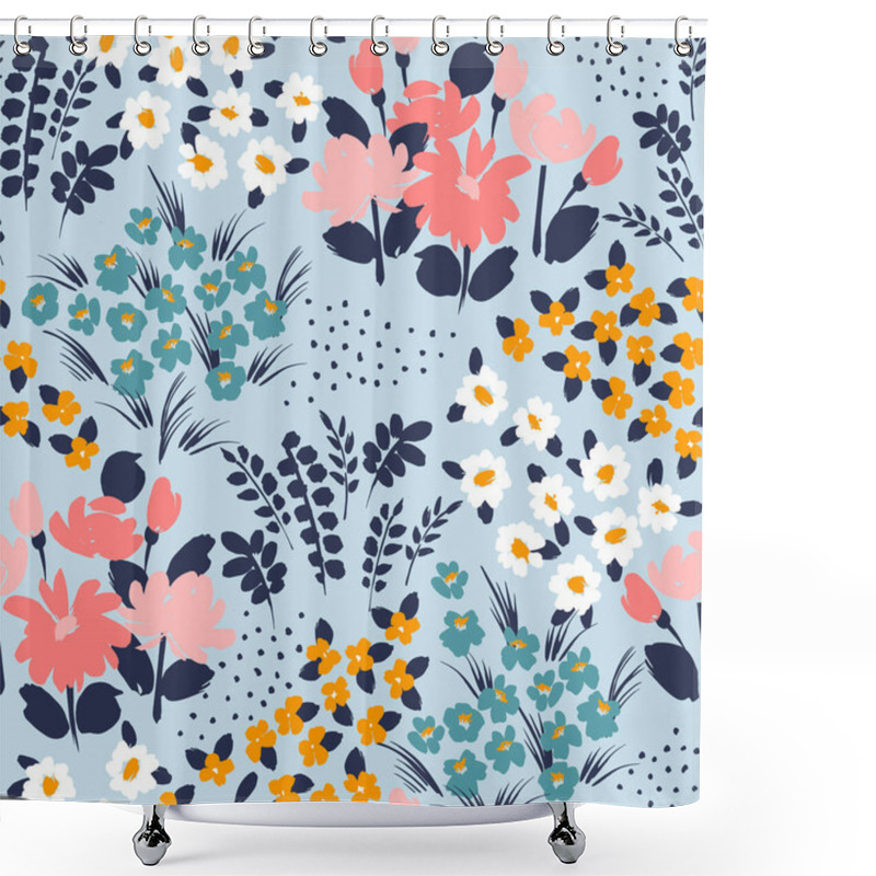 Personality  Floral Abstract Seamless Pattern. Vector Design For Different Surfases. Shower Curtains