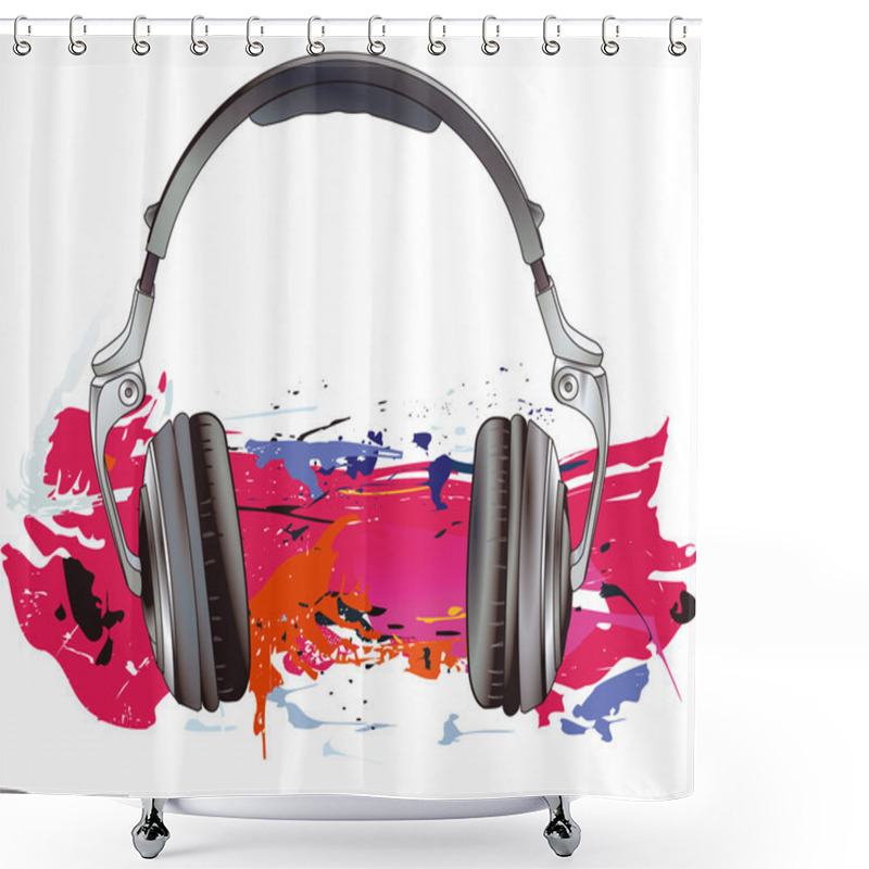 Personality  Headphones Energy Shower Curtains