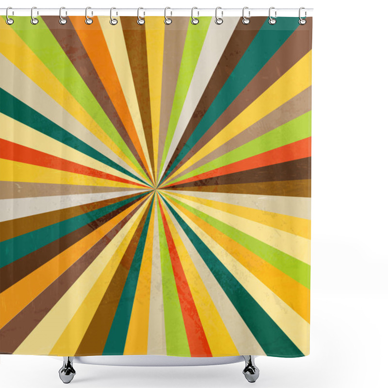 Personality  Vector Sun Rays Retro Background Shower Curtains